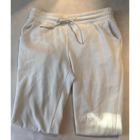 Just Be Sweatpants Womens Small White Pocket Cozy Jogger Causal Pull On - Picture 1 of 7